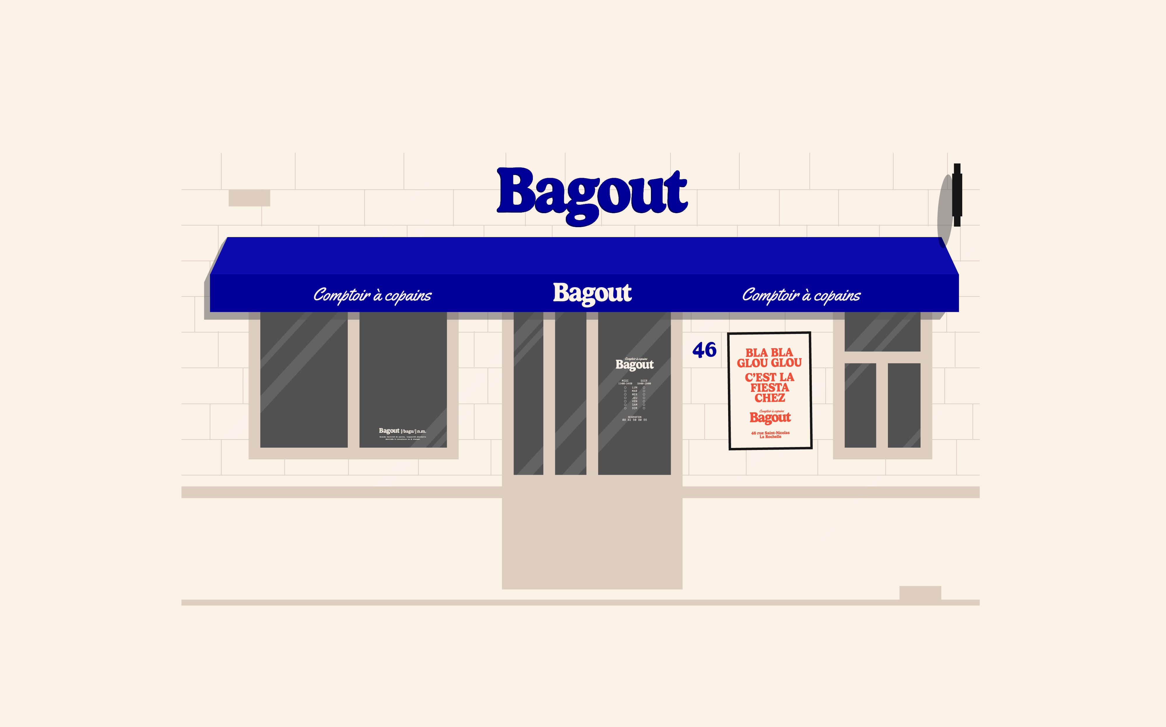 Bagout : branding of a bistrot in La Rochelle © Pierre d'Alteroche