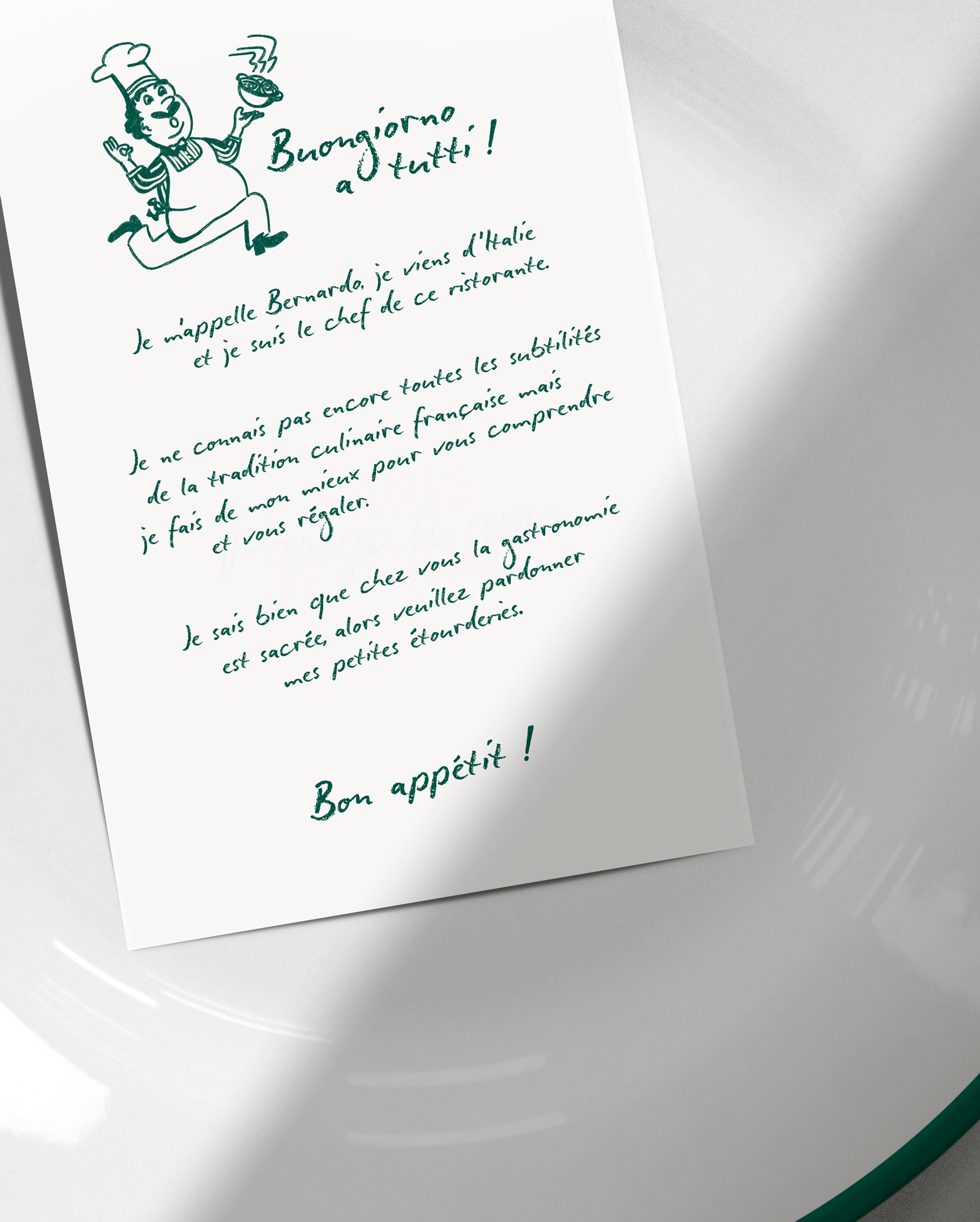 Bouillon Bouillon : branding of an italian bouillon restaurant in paris © Pierre d'Alteroche