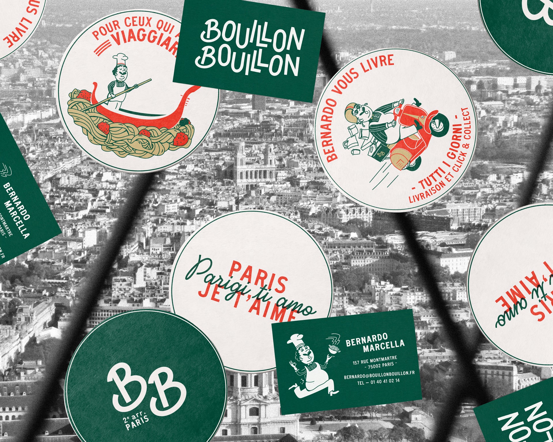Bouillon Bouillon : branding of an italian bouillon restaurant in paris © Pierre d'Alteroche