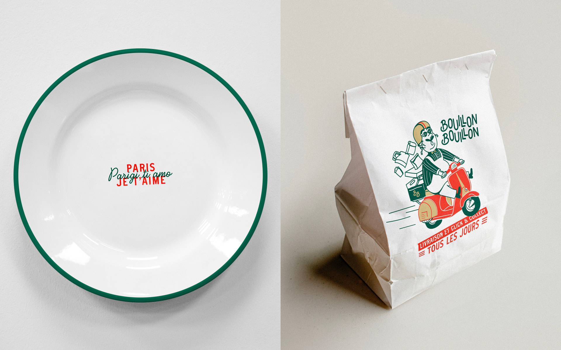 Bouillon Bouillon : branding of an italian bouillon restaurant in paris © Pierre d'Alteroche