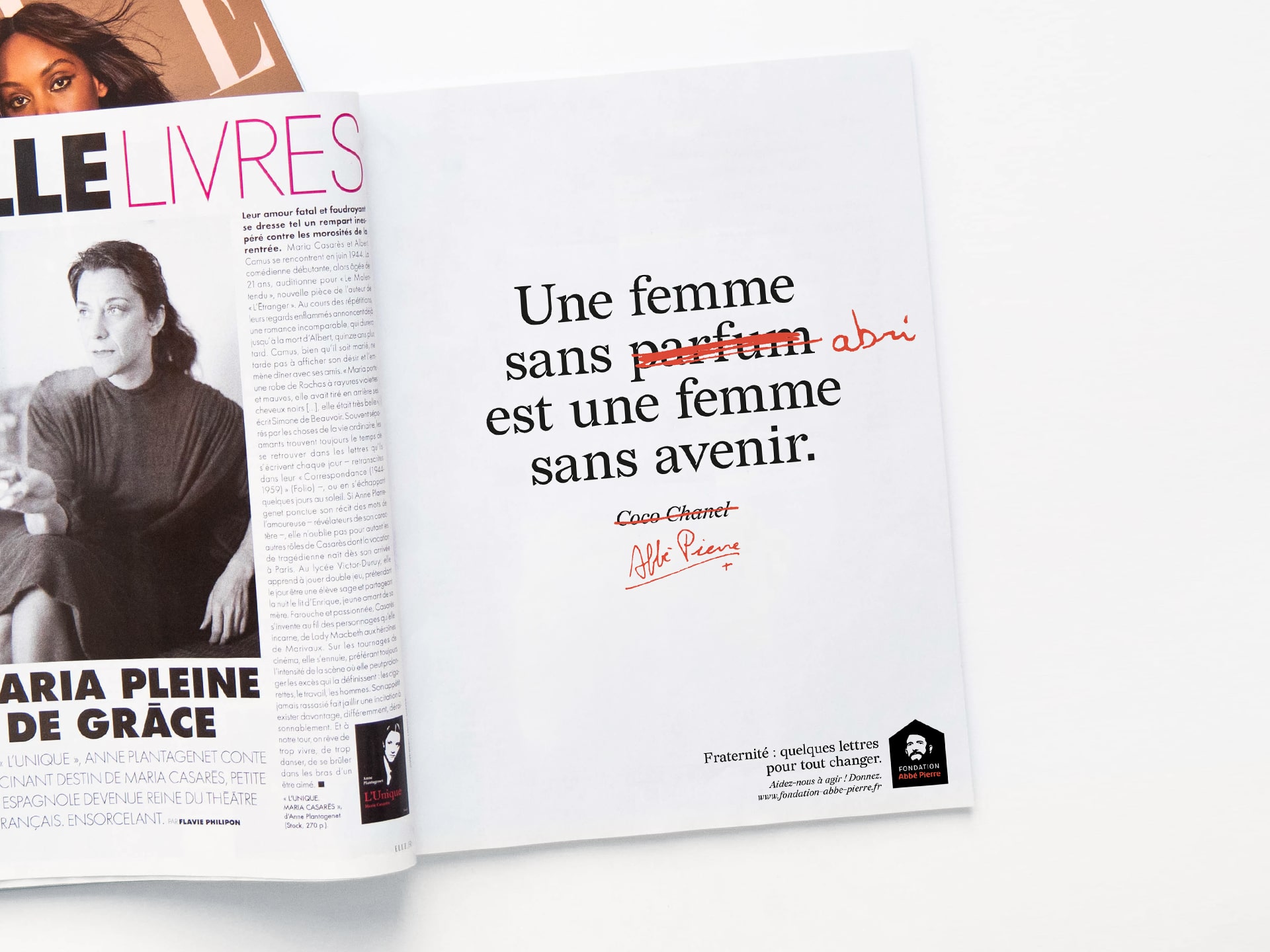 Fondation Abbé Pierre : advertising campaign © Pierre d'Alteroche