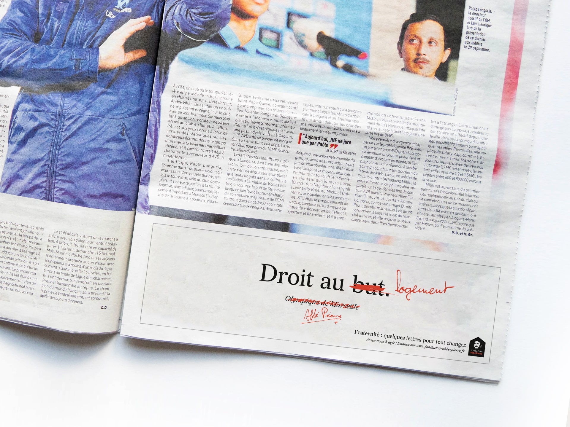 Fondation Abbé Pierre : advertising campaign © Pierre d'Alteroche