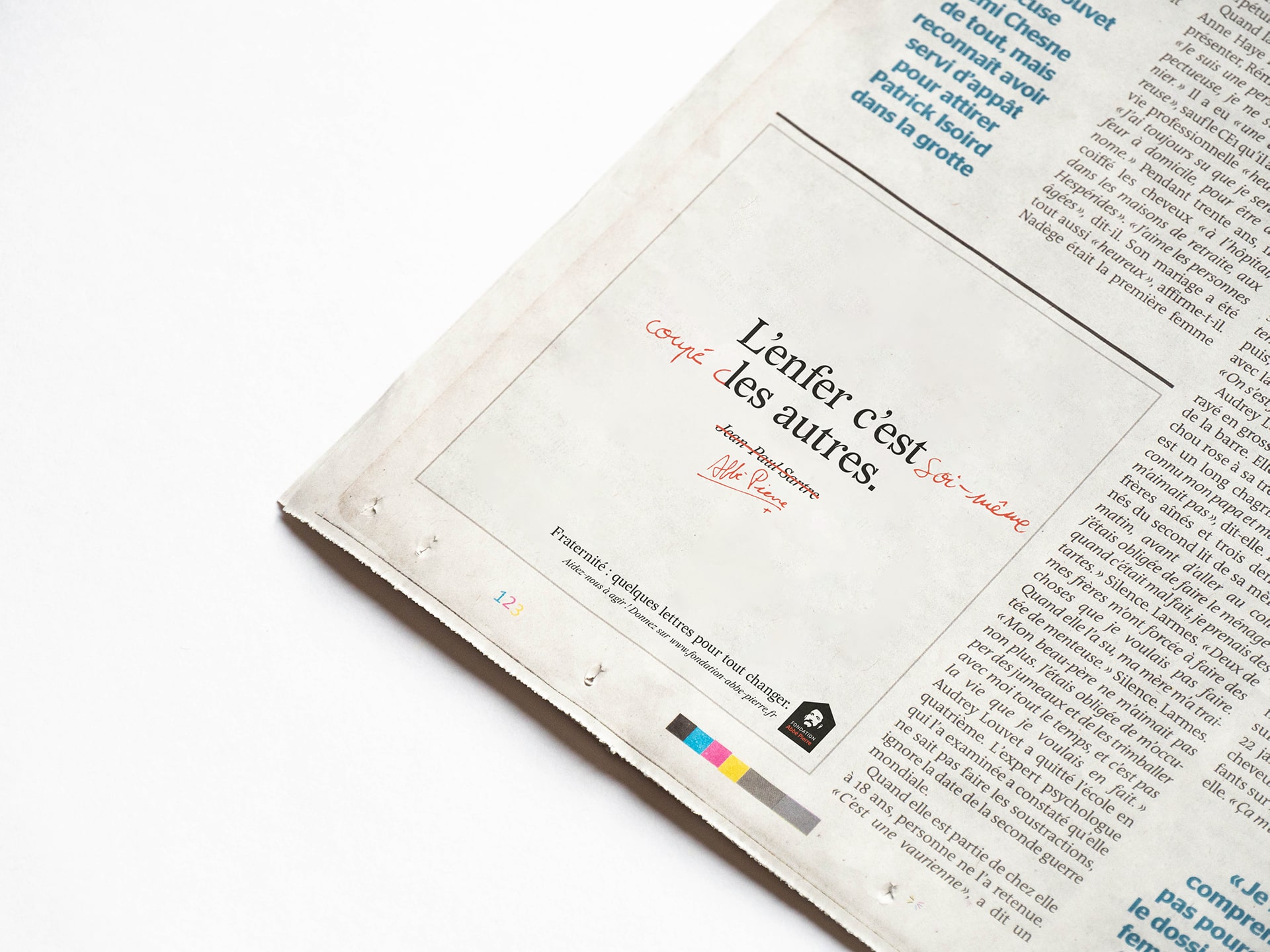 Fondation Abbé Pierre : advertising campaign © Pierre d'Alteroche