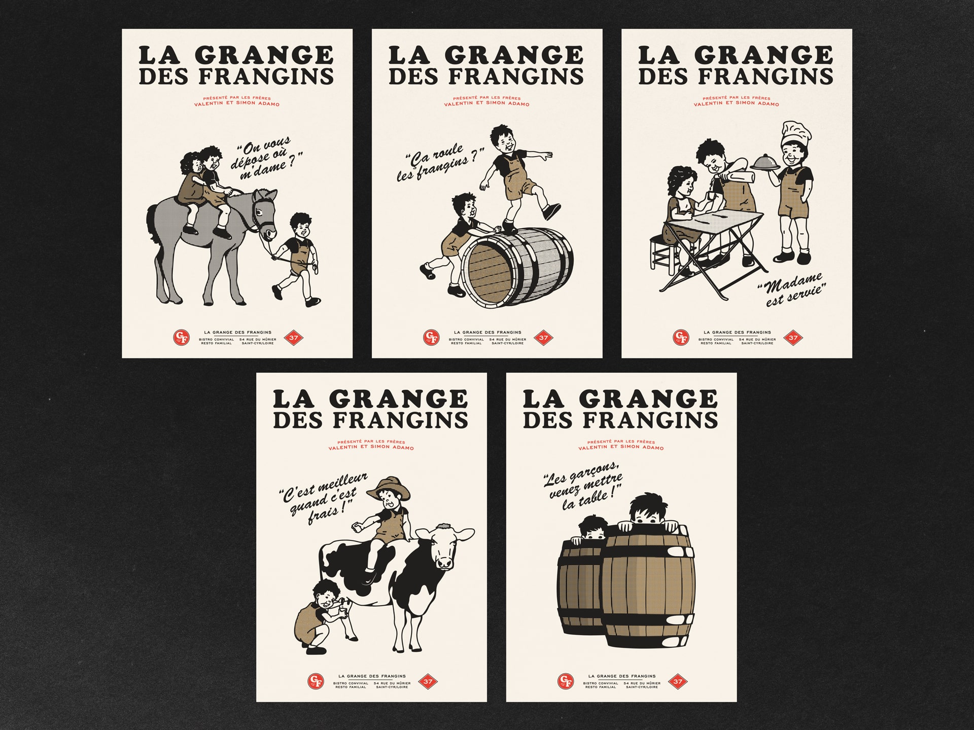 La Grange des Frangins : branding of the restaurant © Pierre d'Alteroche