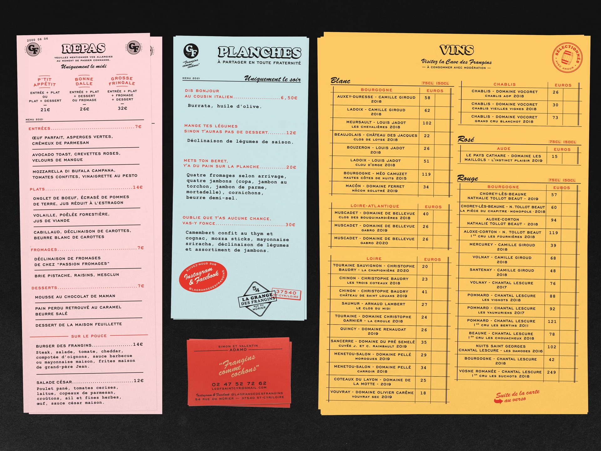 La Grange des Frangins : branding of the restaurant © Pierre d'Alteroche