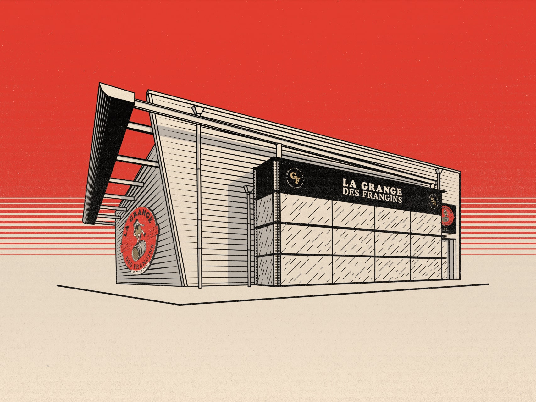 La Grange des Frangins : branding of the restaurant © Pierre d'Alteroche