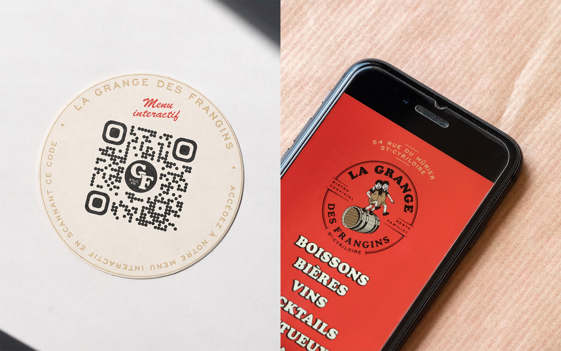 La Grange des Frangins : branding of the restaurant © Pierre d'Alteroche