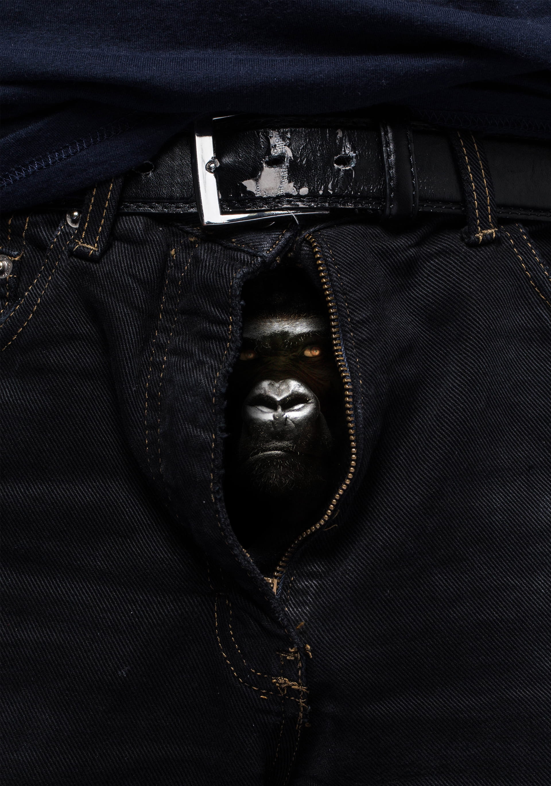 Photo series of wild beasts escaping from men's pants © Pierre d'Alteroche