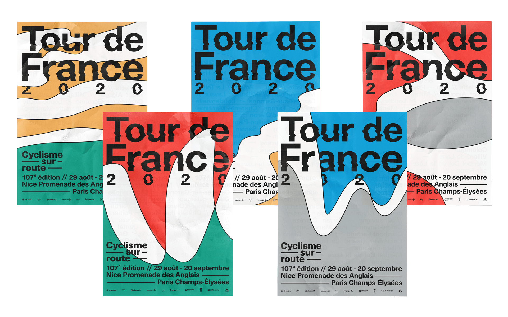 Fictionnal visual identity of the Tour de France 2020  highlighting the richness of the French landscapes © Pierre d'Alteroche