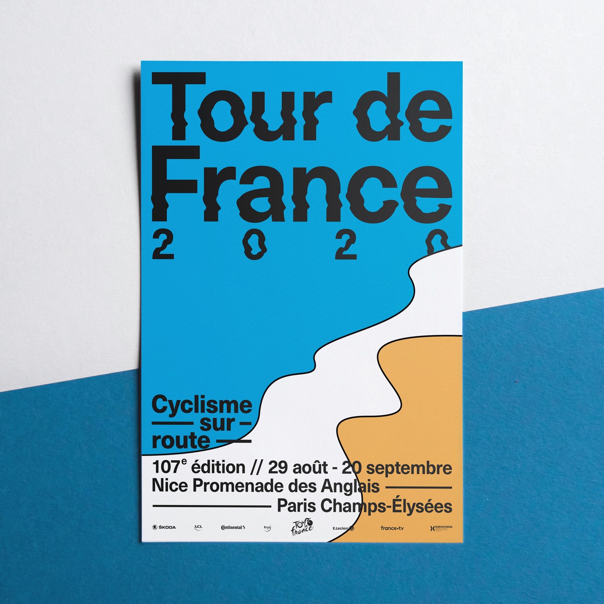 Fictionnal visual identity of the Tour de France 2020  highlighting the richness of the French landscapes © Pierre d'Alteroche