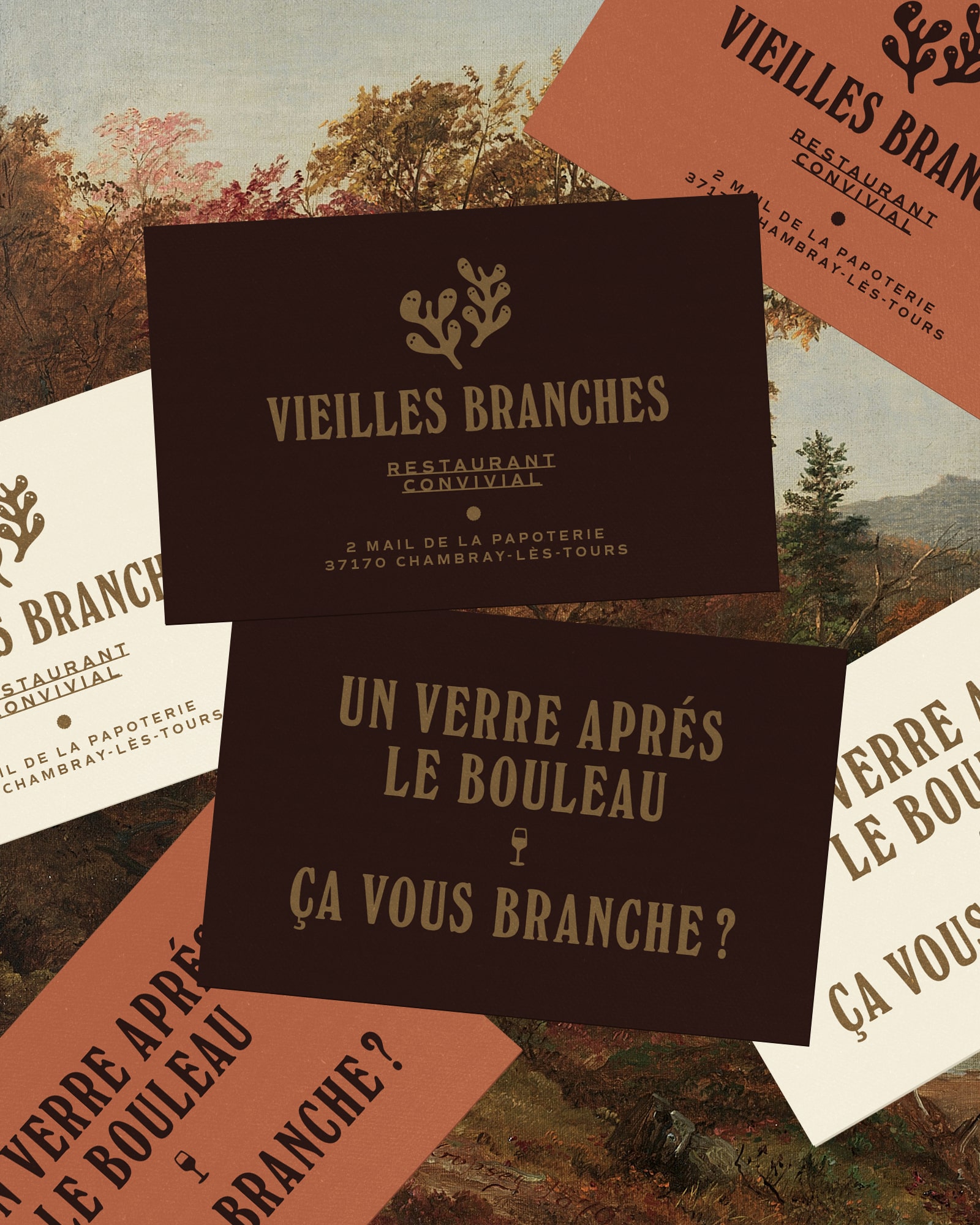 Vieilles Branches : branding of a restaurant in Chambray-les-Tours, France © Pierre d'Alteroche